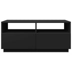 Couchtisch mit LED-Leuchten Schwarz 90x49x40 cm