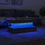 Couchtisch mit LED-Leuchten Braun Eichen-Optik 90x50x40 cm