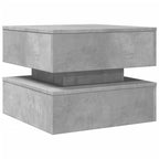 Couchtisch mit LED-Leuchten Betongrau 50x50x40 cm