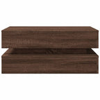 Couchtisch mit LED-Leuchten Braun Eichen-Optik 90x50x40 cm