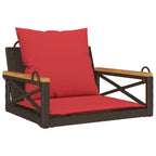 Hängesessel mit Kissen Braun 63x62x40 cm Poly Rattan