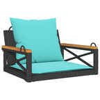 Hängesessel mit Kissen Schwarz 63x62x40 cm Poly Rattan
