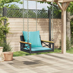 Hängesessel mit Kissen Schwarz 63x62x40 cm Poly Rattan