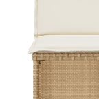 3-tlg. Bistro-Set mit Kissen Beige Poly Rattan