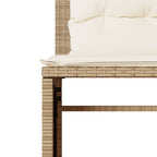 4-tlg. Garten-Sofagarnitur mit Kissen Beige Poly Rattan