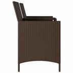 Gartensofa 2-Sitzer mit Tisch und Kissen Braun Poly Rattan