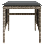 Gartensofa 2-Sitzer mit Tisch und Hockern Grau Poly Rattan