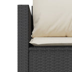 3-tlg. Bistro-Set mit Kissen Schwarz Poly Rattan