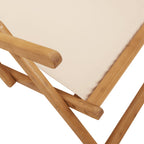 Strandstuhl Klappbar Massivholz Eukalyptus und Stoff