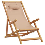 Strandstuhl Klappbar Massivholz Eukalyptus und Stoff