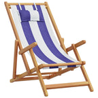 Strandstuhl Klappbar Massivholz Eukalyptus und Stoff
