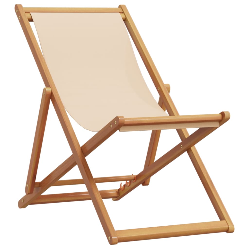 Strandstuhl Klappbar Massivholz Eukalyptus und Stoff