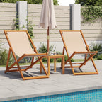 Strandstuhl Klappbar Massivholz Eukalyptus und Stoff
