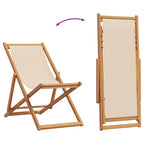 Strandstuhl Klappbar Massivholz Eukalyptus und Stoff
