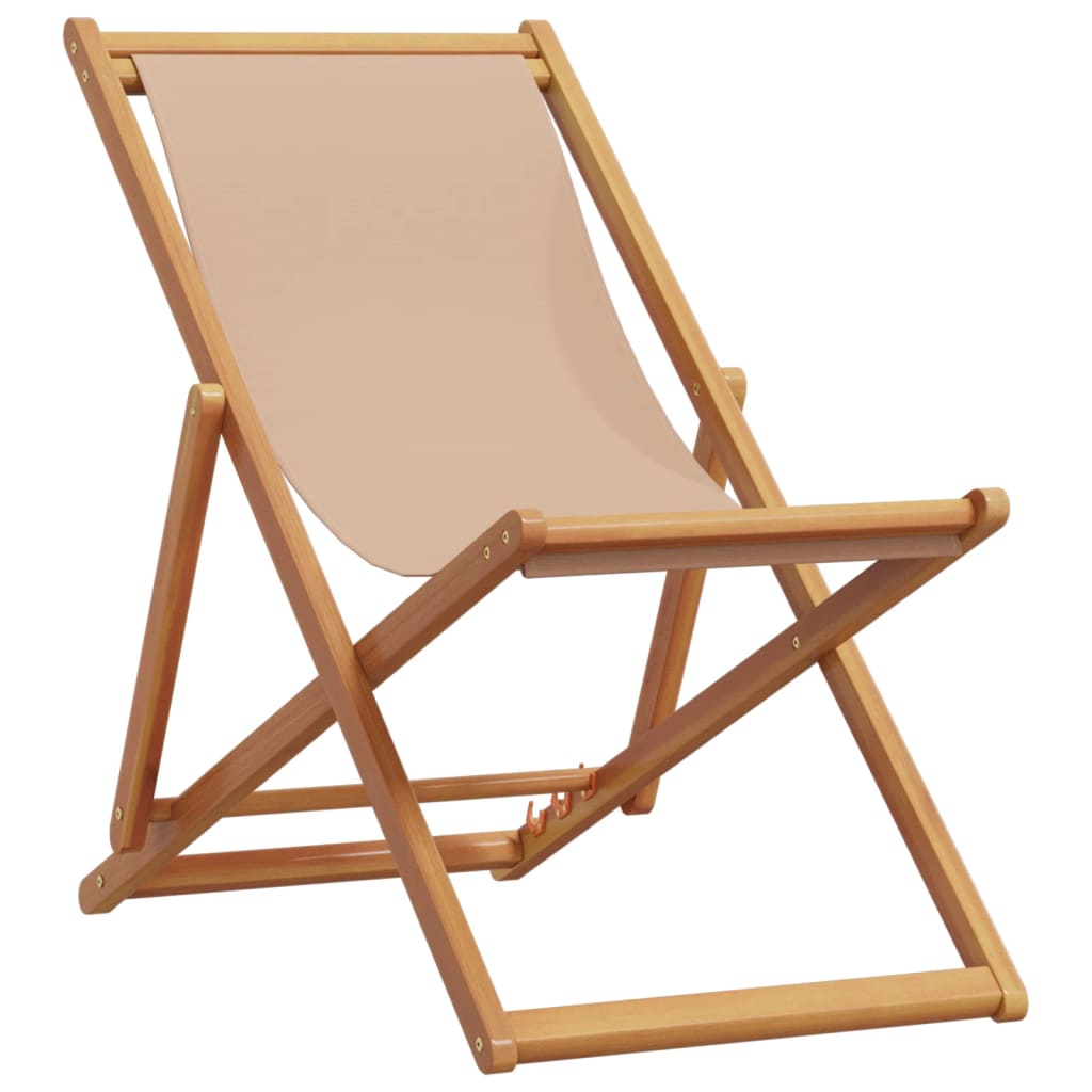 Strandstuhl Klappbar Massivholz Eukalyptus und Stoff