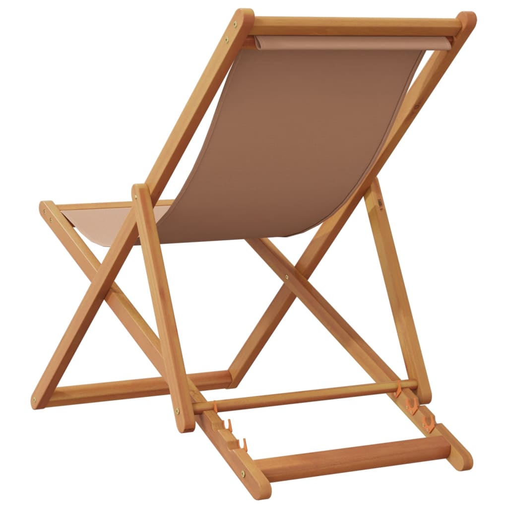 Strandstuhl Klappbar Massivholz Eukalyptus und Stoff