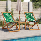 Strandstuhl Klappbar Massivholz Eukalyptus und Stoff