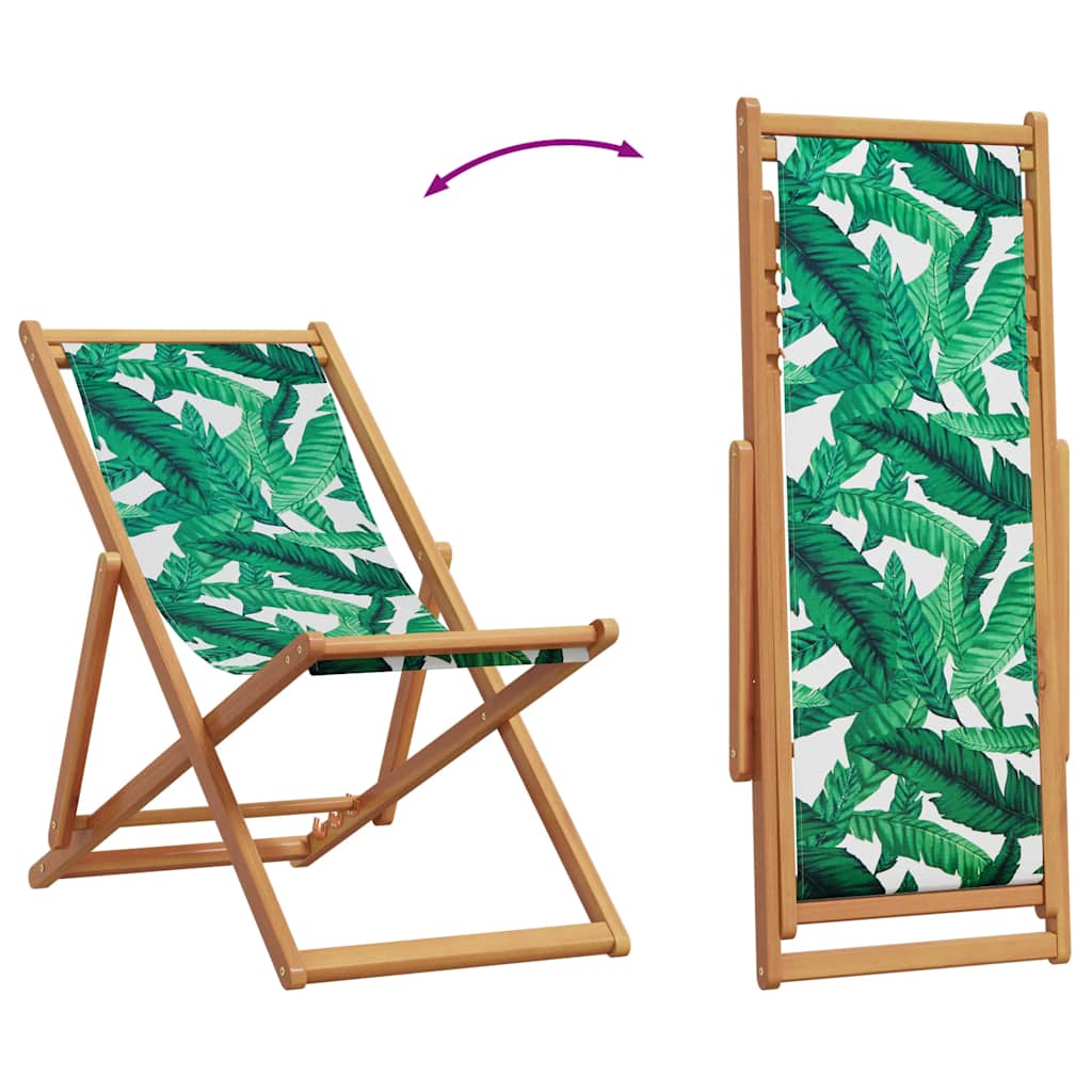 Strandstuhl Klappbar Massivholz Eukalyptus und Stoff