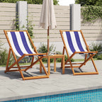 Strandstuhl Klappbar Massivholz Eukalyptus und Stoff