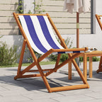 Strandstuhl Klappbar Massivholz Eukalyptus und Stoff