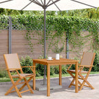 Gartenstühle 2 Stk. Taupe Massivholz Akazie & Stoff