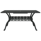 Gartentisch Schwarz 150x90x72 cm Aluminiumguss