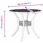 Gartentisch Schwarz Ø90x75 cm Aluminiumguss