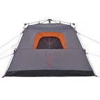 Campingzelt 4 Personen Grau und Orange Quick Release