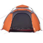 Kuppel-Campingzelt 3 Personen Grau und Orange Quick Release