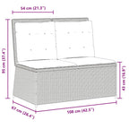 Gartenbank Verstellbar mit Kissen Braun Poly Rattan