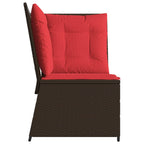 Garten-Ecksofa mit Kissen Braun Polyrattan