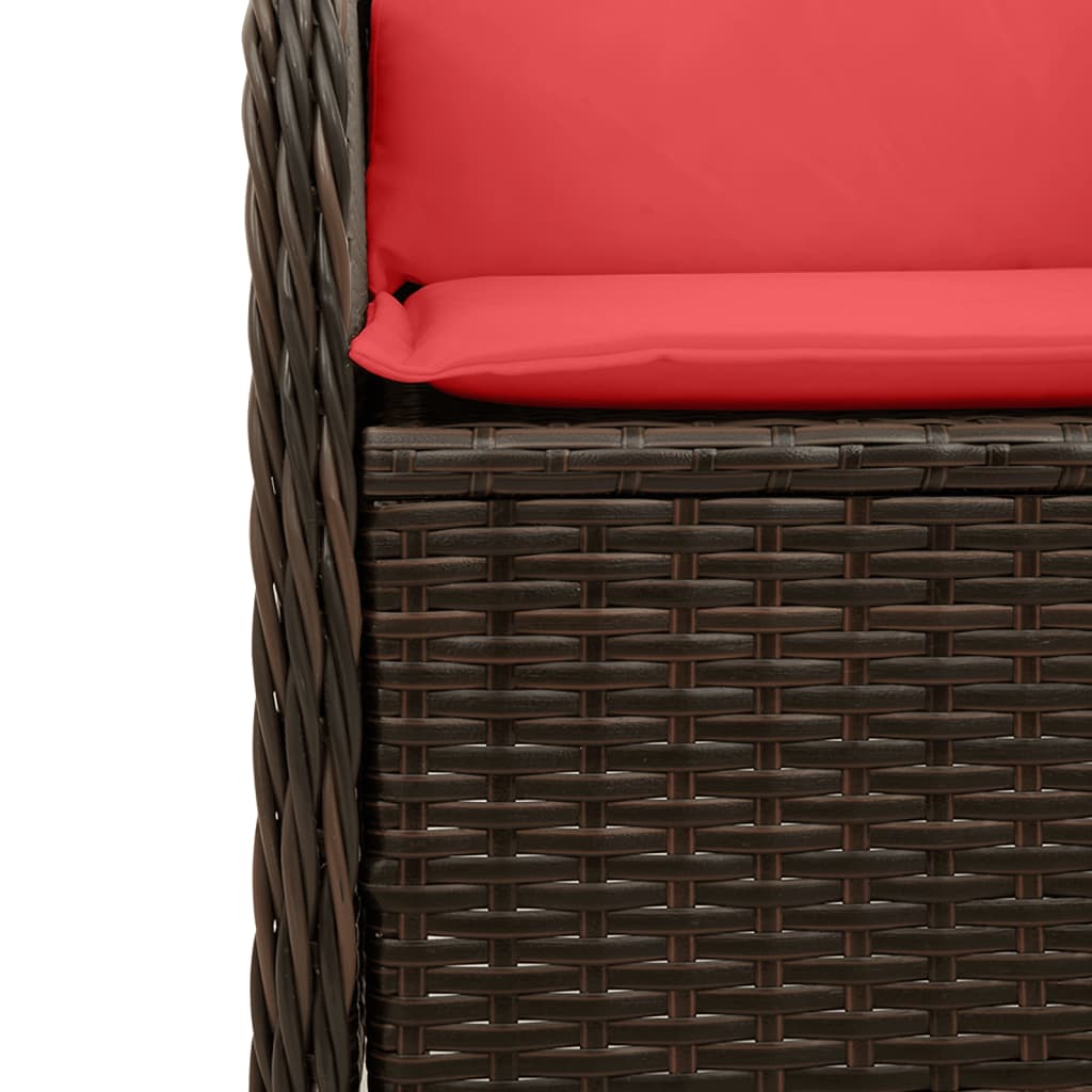 Garten-Ecksofa mit Kissen Braun Polyrattan