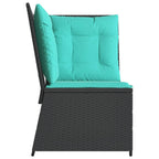 Garten-Ecksofa mit Kissen Schwarz Poly-Rattan