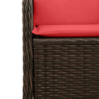 Liege-Gartenstühle 2 Stück mit Kissen Braun Polyrattan