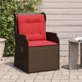 Liege-Gartenstühle 2 Stück mit Kissen Braun Polyrattan