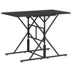 7-tlg. Garten-Essgruppe mit Kissen Schwarz Poly Rattan
