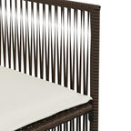 7-tlg. Garten-Essgruppe mit Kissen Braun Poly Rattan