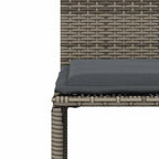 7-tlg. Garten-Essgruppe mit Kissen Grau Poly Rattan