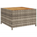 Gartensofa in L-Form mit Tisch und Kissen Grau Poly Rattan