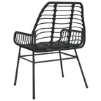 Gartenstühle 2 Stk. Schwarz Poly Rattan