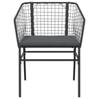Gartenstühle 2 Stk. mit Kissen Schwarz Poly Rattan