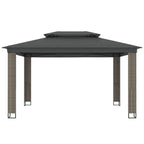 Pavillon mit Doppeldach Anthrazit 3,94x2,96 m Stahl