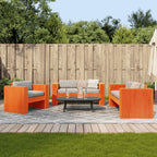 2-tlg. Garten-Lounge-Set Wachsbraun Massivholz Kiefer