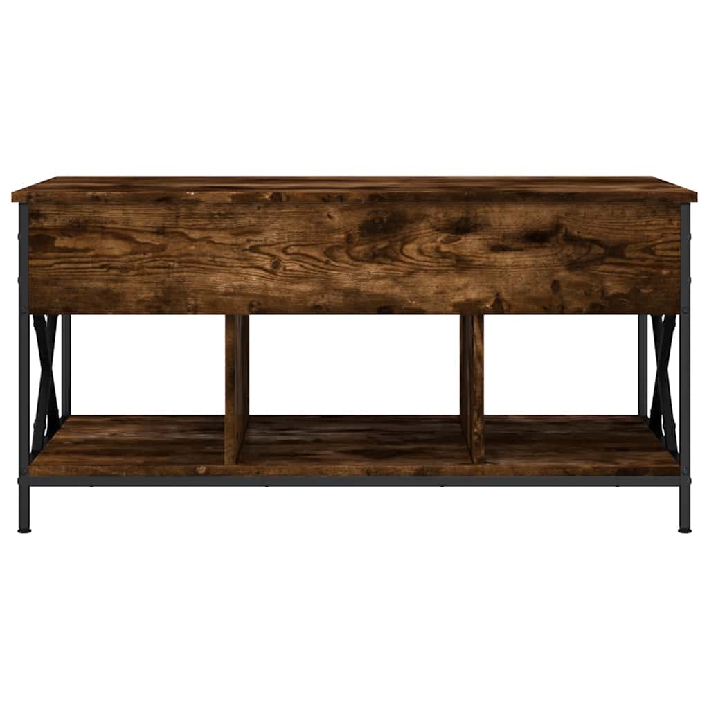 Couchtisch Räuchereiche 100x55x50 cm Holzwerkstoff und Metall