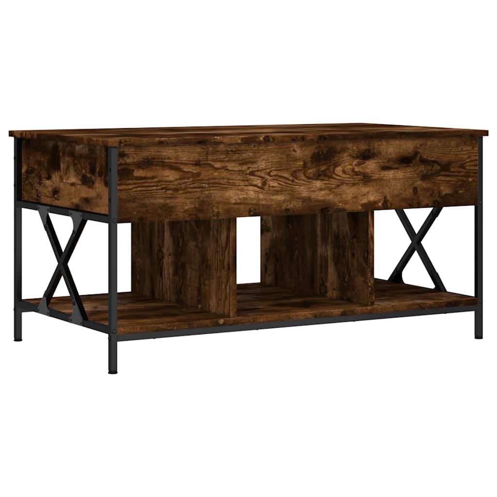 Couchtisch Räuchereiche 100x55x50 cm Holzwerkstoff und Metall