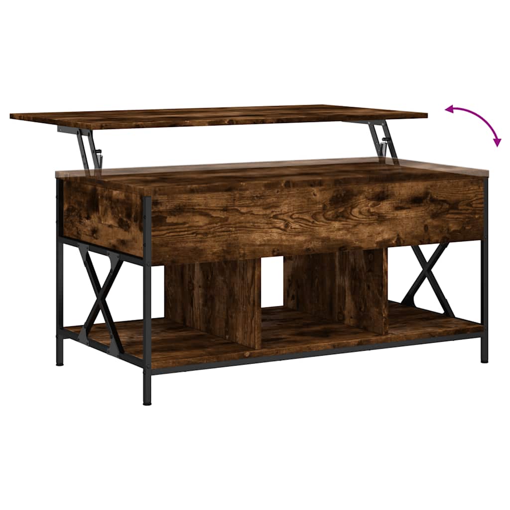 Couchtisch Räuchereiche 100x55x50 cm Holzwerkstoff und Metall
