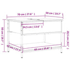 Couchtisch Schwarz 70x50x50 cm Holzwerkstoff und Metall