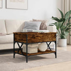 Couchtisch Räuchereiche 70x50x50 cm Holzwerkstoff und Metall