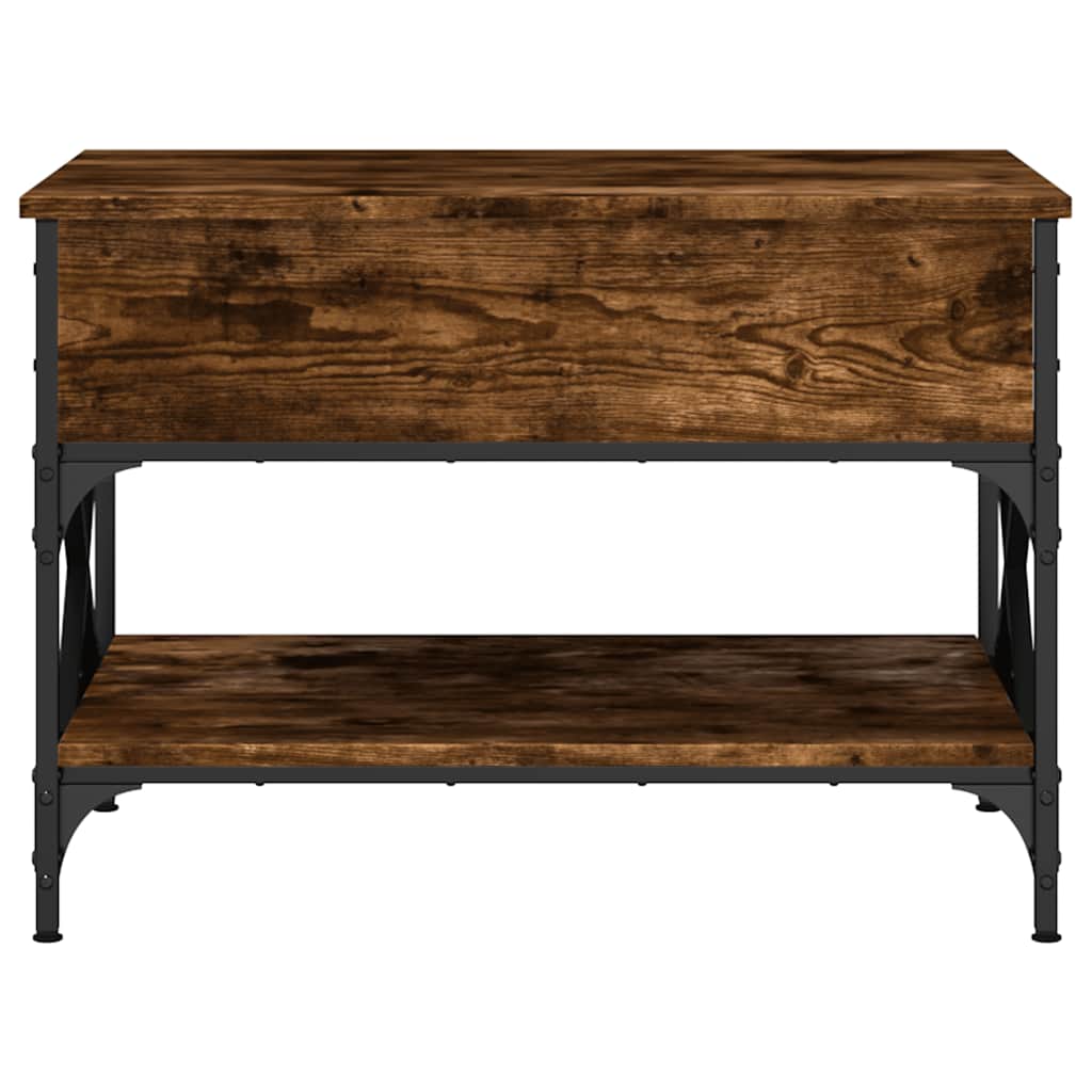 Couchtisch Räuchereiche 70x50x50 cm Holzwerkstoff und Metall
