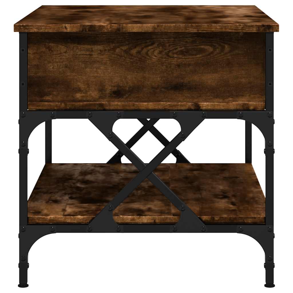 Couchtisch Räuchereiche 70x50x50 cm Holzwerkstoff und Metall